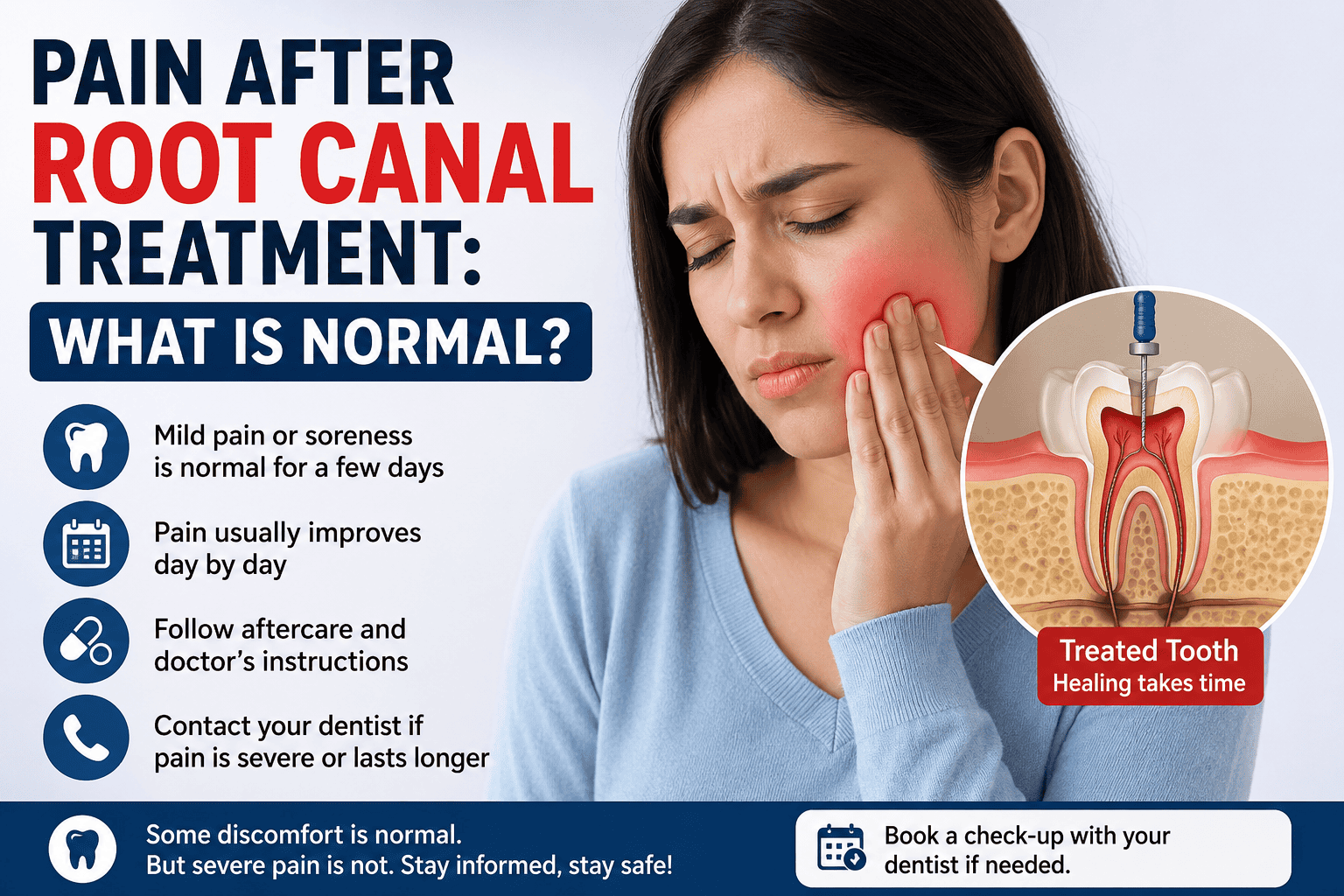 Pain after root canal treatment in Pune explained with tooth anatomy